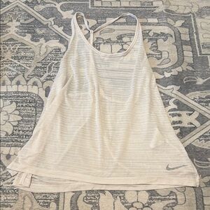 Nike Cream Asymmetrical Sleeveless Tank Top